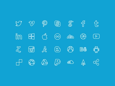 outline social media icons