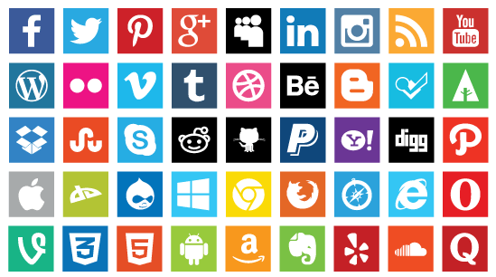 Flat Social Media Icons