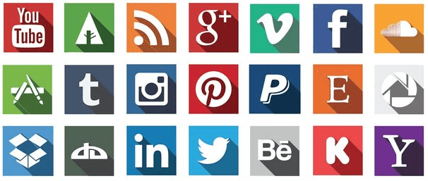 Long Shadow social media Icons