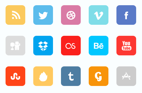 Premium Flat Social Icon Set