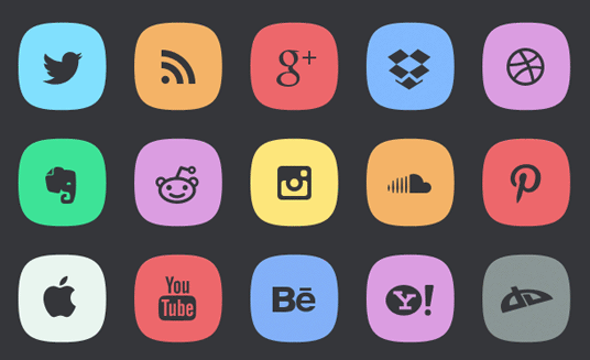 Subtle Social Media Icons