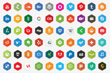 Vector Polygon Social Media Icons