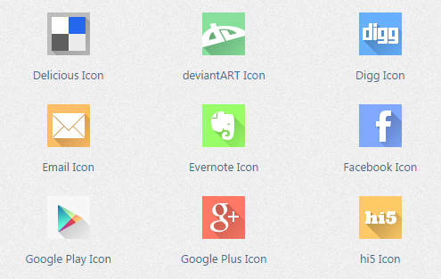 flat shadow icons