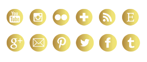 gold Foil Social Media Icons