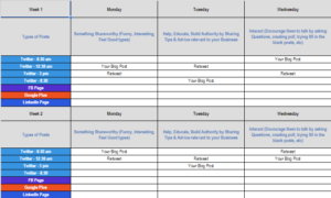 social media calendar template