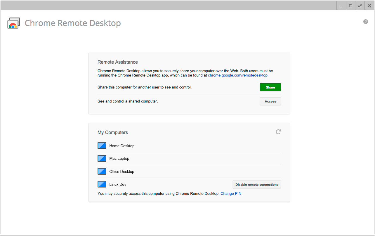 chrome remote desktop